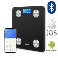 Wireless Digital Bathroom Body Fat Scale 180KG Bluetooth Scales Weight BMI Water Black