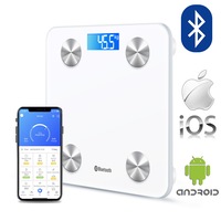 Wireless Digital Bathroom Body Fat Scale 180KG Bluetooth Scales Weight BMI Water white
