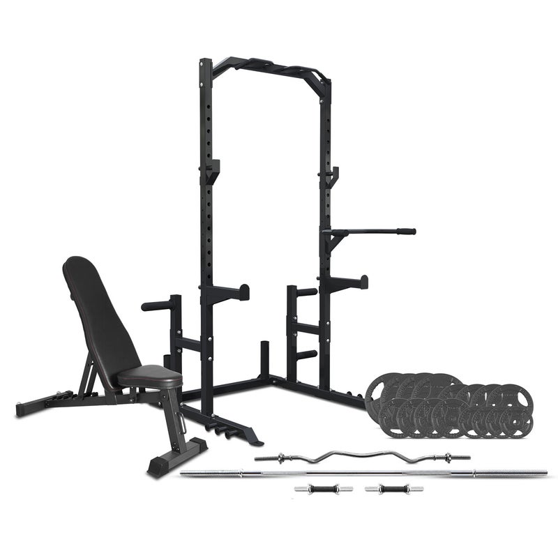 CORTEX PR2 Half Rack with 90kg Standard Tri-Grip Weight Bar and Bench Set
