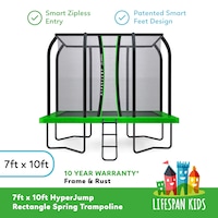 Lifespan Kids 7ft x 10ft HyperJump-R Rectangular Spring Trampoline