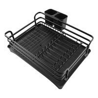 ACA Black Kitchen Storage Organizer Dish Drying Rack Cup Plates Shelf