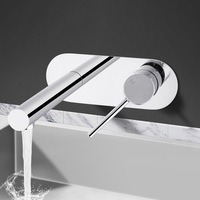 ACA Round Chrome Basin Wall Mixer Tap Bath Spout WELS 6Star 4L/M