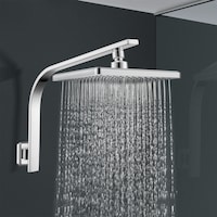 ACA Shower Head Set 8" Rain Shower Head Square Chrome WELS High Pressure