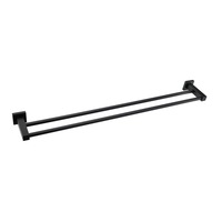 ACA Bathroom Square Double Towel Rack Towel Rail Black 800mm