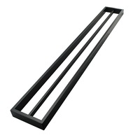 ACA Bathroom Square Double Towel Rack Towel Rail Black 800mm