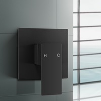 ACA Square Wall Mounted Shower/Spout Mixer Tap Matt Black 110mm