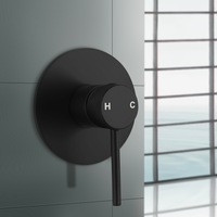 ACA Wall Mounted Round Shower Mixer Tap Matte Black Bath Water Spout Faucet