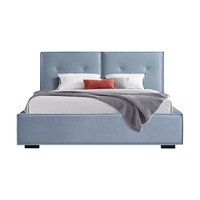 Queen Bed Frame Monolith colour Fabric Upholstery KD Slat