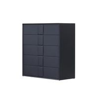 Tallboy MDF Construction Fabric Upholstery Iron Feet in Black