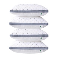 Australian Made Four Pack Hotel Quality Blue Diamond Checked Ultra Plush Soft Breathable Standard Pillow