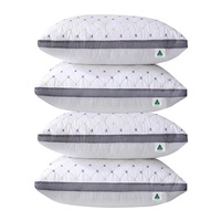 Australian Made Four Pack Hotel Quality Grey Diamond Checked Ultra Plush Soft Breathable Standard Pillow