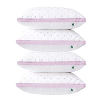 Australian Made Four Pack Hotel Quality Pink Diamond Checked Ultra Plush Soft Breathable Standard Pillow
