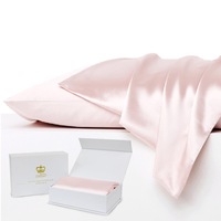 Set of 2 Luxor Crown Mulberry Silk Pillowcases-Blush
