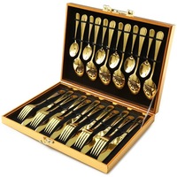 24 Piece Kitchen Cutlery Set 410 Stainless Steel w/ Gift Box