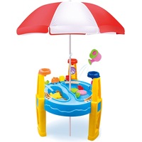 Gem Toys Outdoor Sand and Water Table Toy with Umbrella (28 Pcs Accessories)