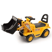 Lenoxx Ride-on Children's Digger (Yellow) w/ Interactive Gear Stick & Scoop
