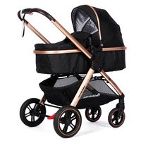 PactoCity Black & Gold Aluminium Alloy 2in1 Baby Pram Baby Stroller Jogger Push chair