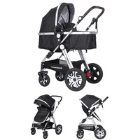 Mamakiddies Double Baby Pram Twin Stroller Tandem in Black