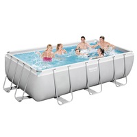 Bestway 56660 - 4.04m x 2.01m x 1.00m Swimming Pool Above Ground Steel Rectangular Filter Pump Ladder