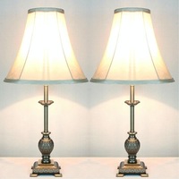 2x Baroque Designer Bedside Table Lamps