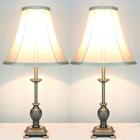 2x Baroque Designer Bedside Table Lamps