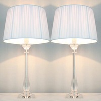 2x Classic Modern Bedside Lamps - White Shades