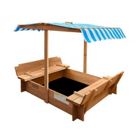 Mazam Kids Sandpit Outdoor Toys Wooden Sandbox Beach Play Box Children Canopy