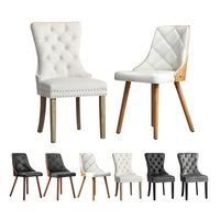 Oikiture 2x Dining Chairs Upholstered French Provincial Tufted Kitchen Cafe