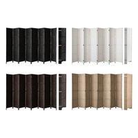 Oikiture 4/6/8 Panel Room Divider Privacy Screen Dividers Woven Wood Fold Stand