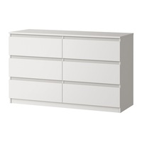 Oikiture 6 Chest of Drawers Lowboy Storage Cabinet Dresser Table Bedroom White