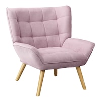 Oikiture Armchair Accent Chairs Sofa Lounge Fabric Upholstered Tub Chair Pink