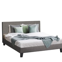 Oikiture Bed Frame Queen Double King Single Mattress Base Wooden Fabric Leather