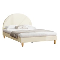Oikiture Bed Frame Queen Double King Single Size Fabric Arched Beds Platform