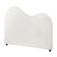 Oikiture Bed Head Queen Double King Single Headboard Bedhead Boucle Fabric White