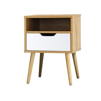 Oikiture Bedside Tables Drawers Side Table Nightstand Storage Cabinet Bedroom