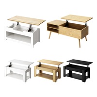 Oikiture Coffee Table Lift Up Top Modern Table Hidden Book Storage Shelf Display