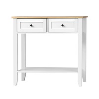 Oikiture Console Table Hallway Entry 2 Drawers Hall Side Display Shelf Desk