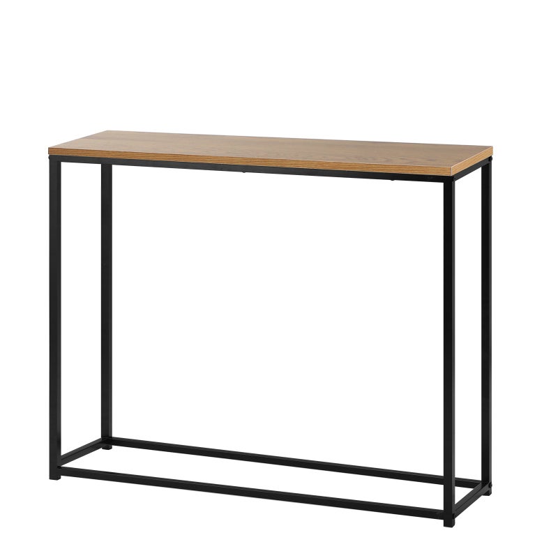 Oikiture Console Table Wooden Tabletop Hallway Desk Entry Display Black&Wood