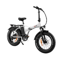 VOR 20" Folding Electric Bike 250W Brushless Shimano 7 Speed 4" Fat Tires White