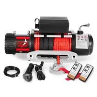 FIERYRED 14500LBS 12V Electric Winch Synthetic Rope Wireless Remote 12000lb ATV 4WD Truck