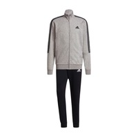 Adidas Mens Aeroready Essentials 3 Stripes Grey/Black Tracksuit