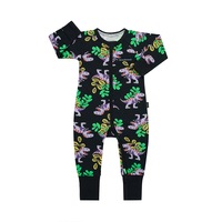 Bonds Baby 2-Way Zip Wondersuit Coverall Black Tropic T-Rex
