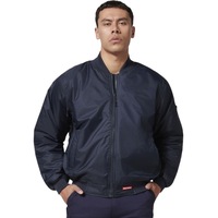 Mens Hard Yakka Bomber Jacket Waterproof Winter Zip Up Navy