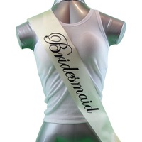 Sashes Hens Night Party Ivory/Black - Bridesmaid