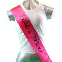 Sashes Hens Sash Party Bridal Hot Pink/Black - Hen's Party