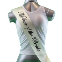 Sashes Hens Sash Party Bridal Ivory/Black - Mother Of The Bride