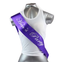 Sashes Hens Sash Party Bridal Purple/Silver - Hen's Party