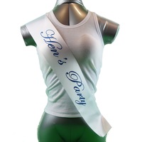Sashes Hens Sash Party Bridal White/Blue - Hen's Party
