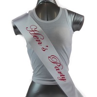 Sashes Hens Sash Party Bridal White/Pink - Hen's Party