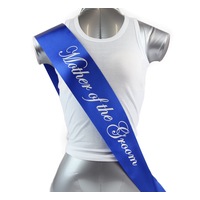 Sashes Hens Sash Party Electric Blue/Silver - Mother Of The Groom